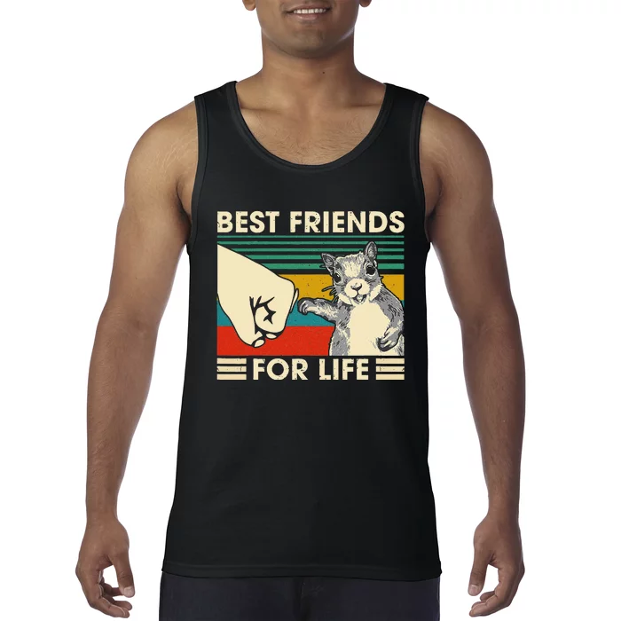 Retro Vintage Squirrel Best Friend For Life Fist Bump Tank Top