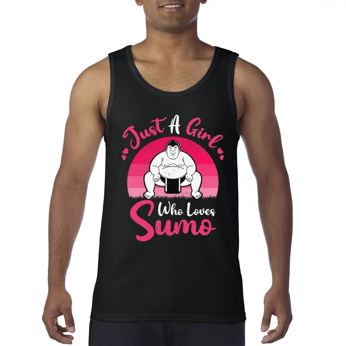 Retro Vintage Sumo Lover Just A Who Loves Sumo Tank Top