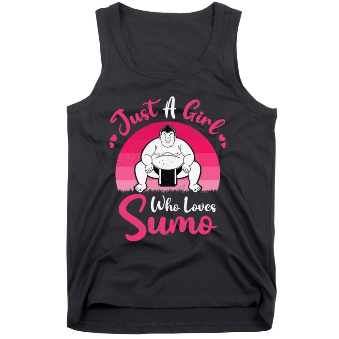 Retro Vintage Sumo Lover Just A Who Loves Sumo Tank Top