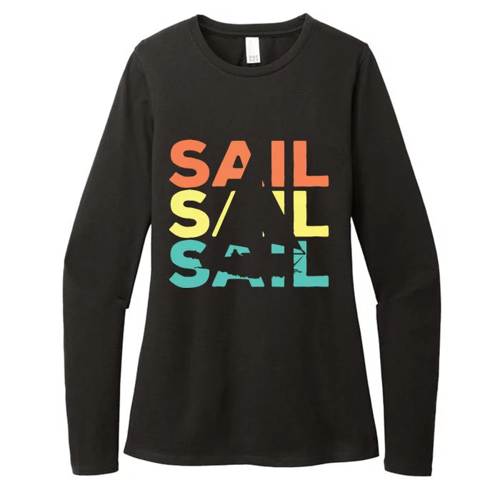 Retro Vintage Sail Sailing Gift Womens CVC Long Sleeve Shirt