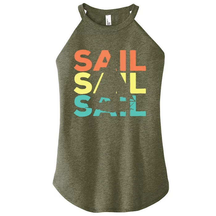 Retro Vintage Sail Sailing Gift Women’s Perfect Tri Rocker Tank