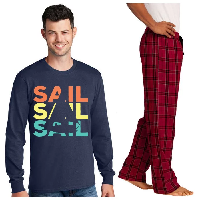 Retro Vintage Sail Sailing Gift Long Sleeve Pajama Set