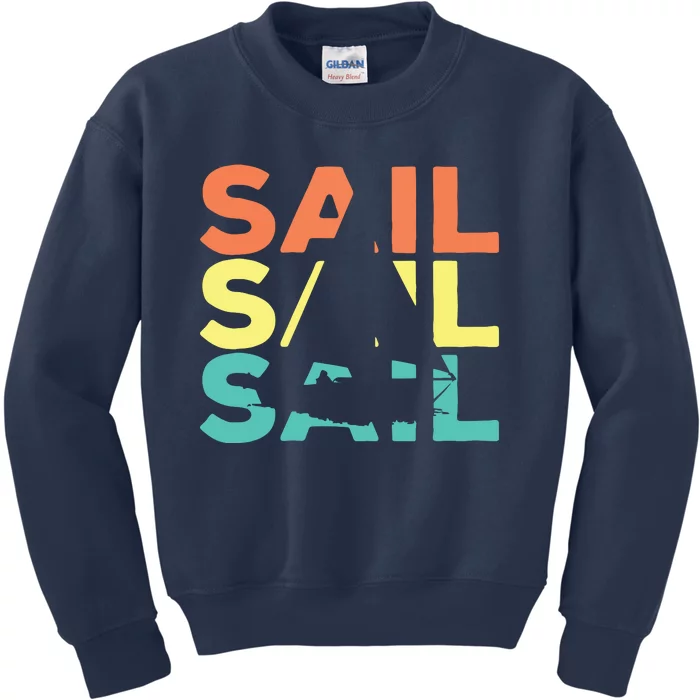 Retro Vintage Sail Sailing Gift Kids Sweatshirt