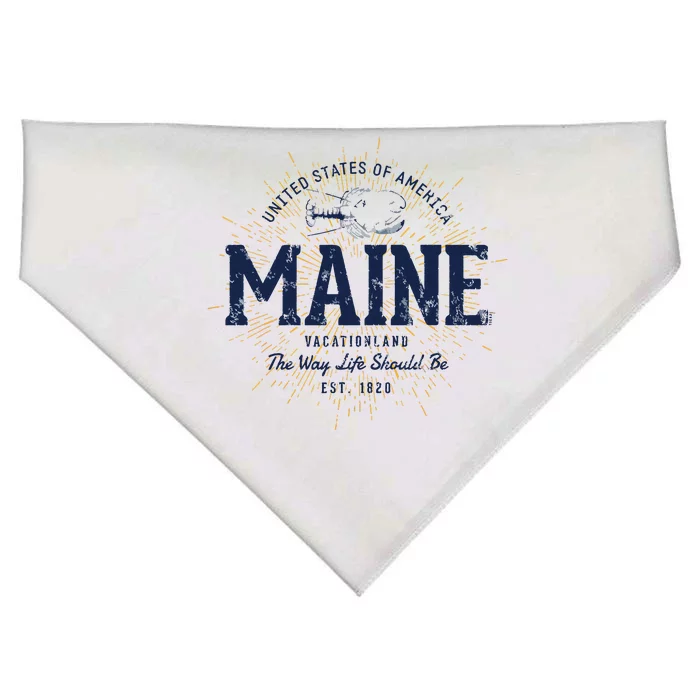 Retro Vintage State Of Maine USA-Made Doggie Bandana