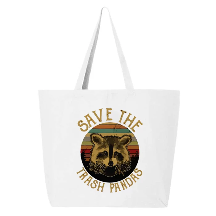 Retro Vintage Save The Trash Pandas Funny Raccoon Animal 25L Jumbo Tote