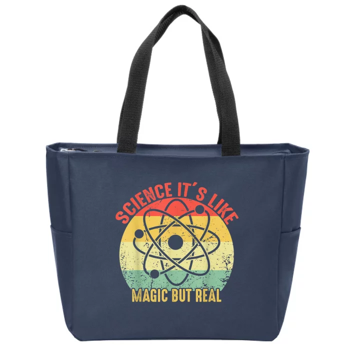 Retro Vintage Science Like Magic But Real Gift Zip Tote Bag