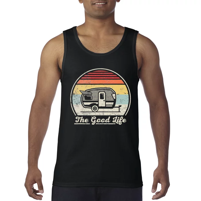 Retro Vintage Shasta Trailer The Good Life Camper Camping Tank Top