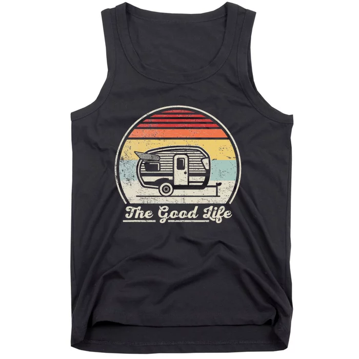 Retro Vintage Shasta Trailer The Good Life Camper Camping Tank Top