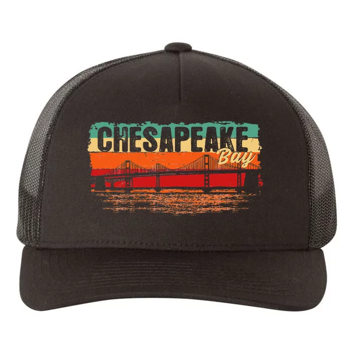 Retro Vintage Sunset Chesapeake Bay Yupoong Adult 5-Panel Trucker Hat