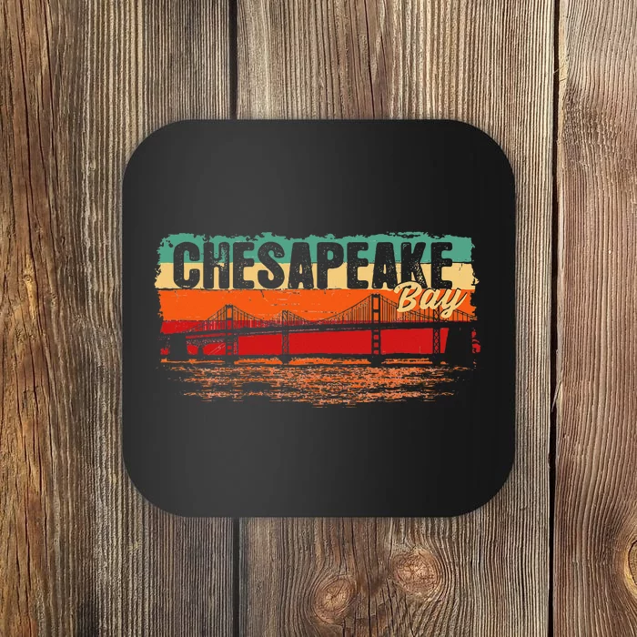 Retro Vintage Sunset Chesapeake Bay Coaster