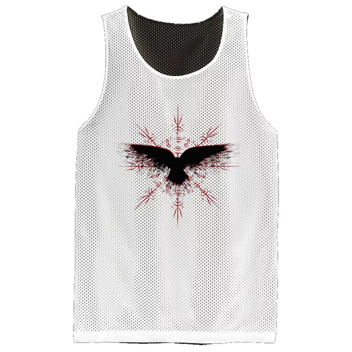 Retro Viking Symbol Nordic Raven Rune Celtic Symbol Mesh Reversible Basketball Jersey Tank