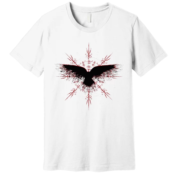 Retro Viking Symbol Nordic Raven Rune Celtic Symbol Premium T-Shirt