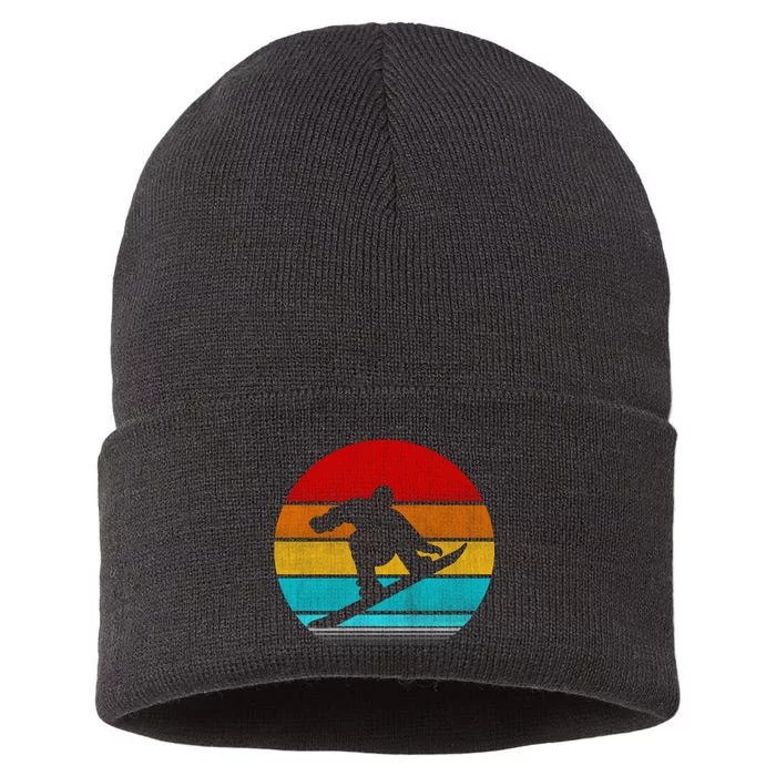 Retro Vintage Snowboard Sustainable Knit Beanie