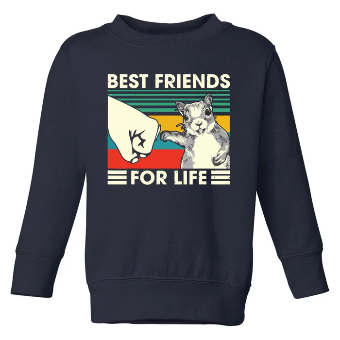 Retro Vintage Squirrel Best Friend For Life Fist Bump Toddler Sweatshirt