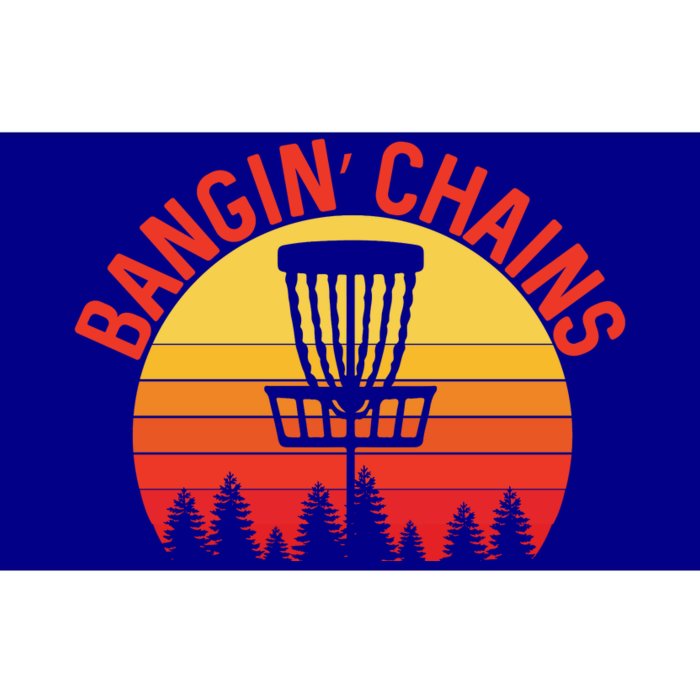 Retro Vintage Sunset Disc Golf Shirt Bangin Chains Bumper Sticker