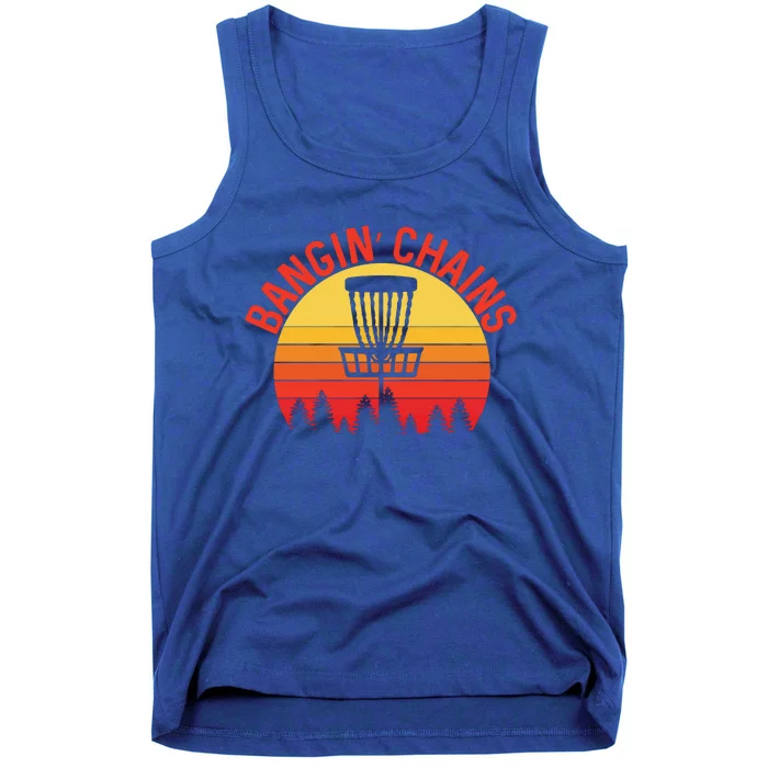 Retro Vintage Sunset Disc Golf Shirt Bangin Chains Tank Top