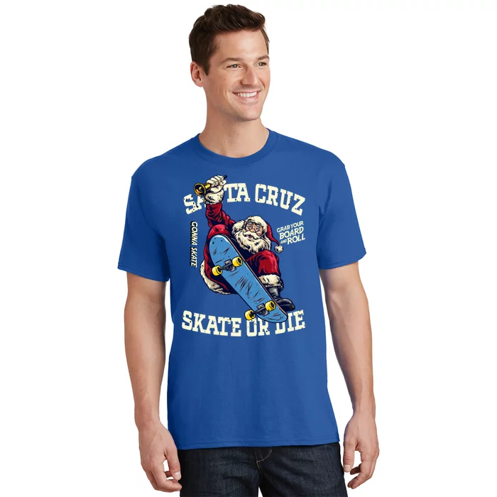 Retro Vintage Skateboard Street Wear Santa Cruz Jingle Bell Gift T-Shirt