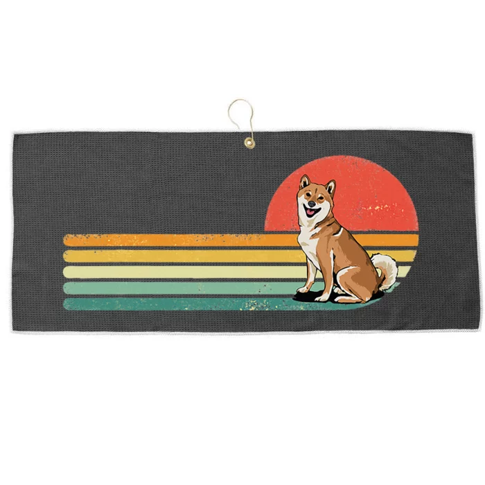 Retro Vintage Shiba Inu Dog Lover Shiba Mom Dad Pet Lover Large Microfiber Waffle Golf Towel