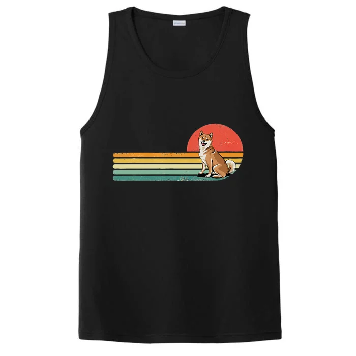 Retro Vintage Shiba Inu Dog Lover Shiba Mom Dad Pet Lover Performance Tank