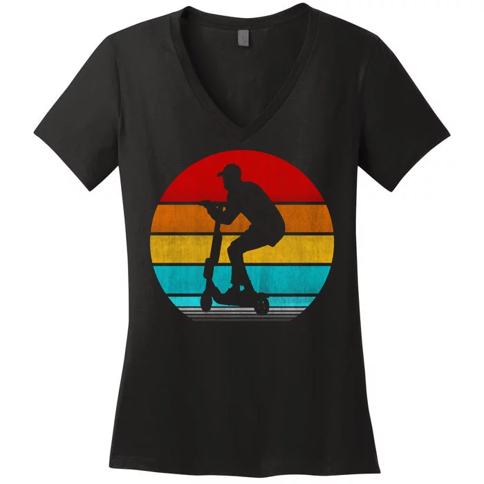 Retro Vintage Scooter Women's V-Neck T-Shirt