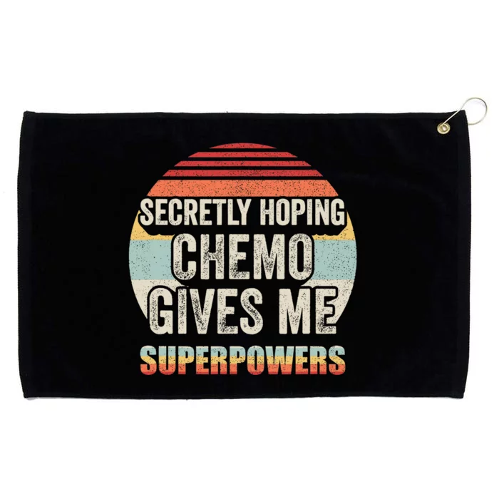 Retro Vintage Secretly Hoping Chemo Gives Me Superpowers Grommeted Golf Towel