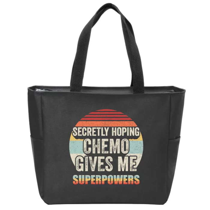 Retro Vintage Secretly Hoping Chemo Gives Me Superpowers Zip Tote Bag