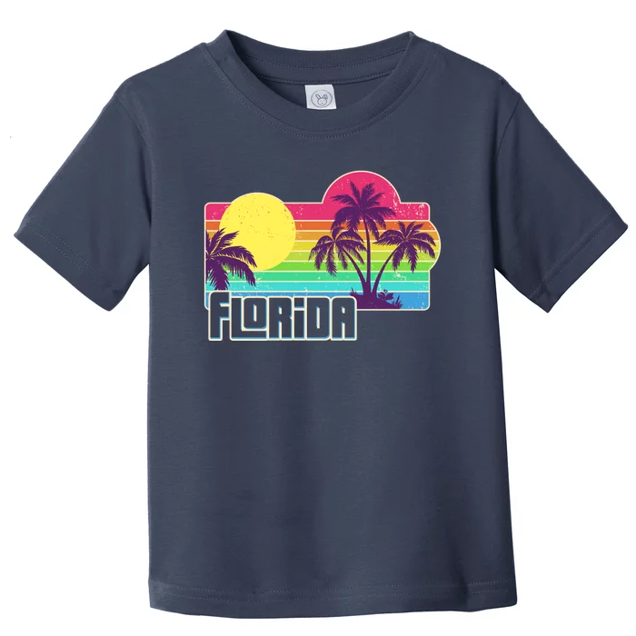 Retro Vintage Sunny Florida Palm Trees Toddler T-Shirt