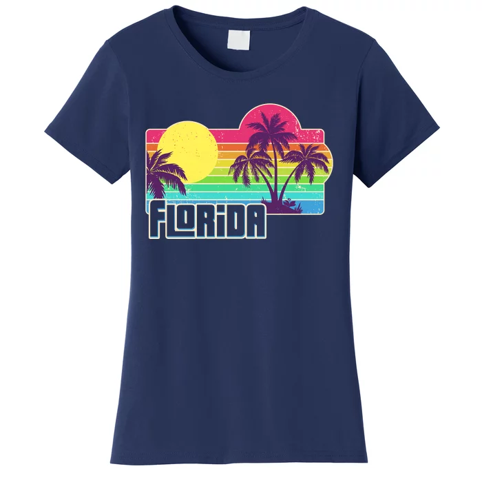 Retro Vintage Sunny Florida Palm Trees Women's T-Shirt