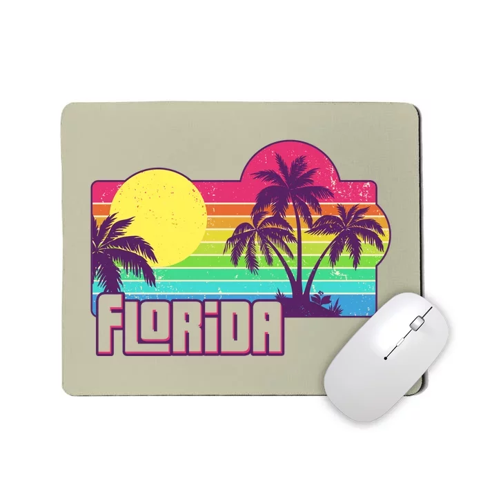 Retro Vintage Sunny Florida Palm Trees Mousepad