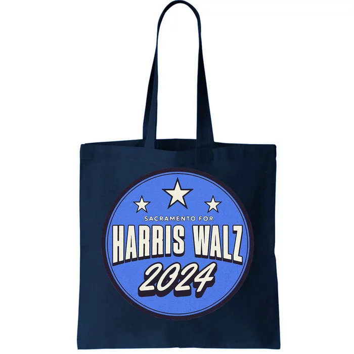 Retro Vintage Sacramento Kamala Harris Walz 2024 Tote Bag