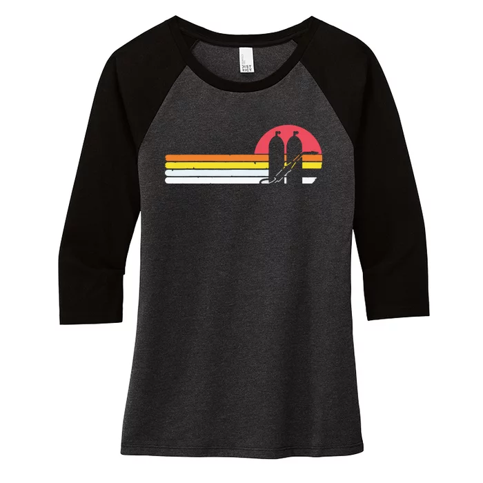 Retro Vintage Style Sunset Welder Women's Tri-Blend 3/4-Sleeve Raglan Shirt