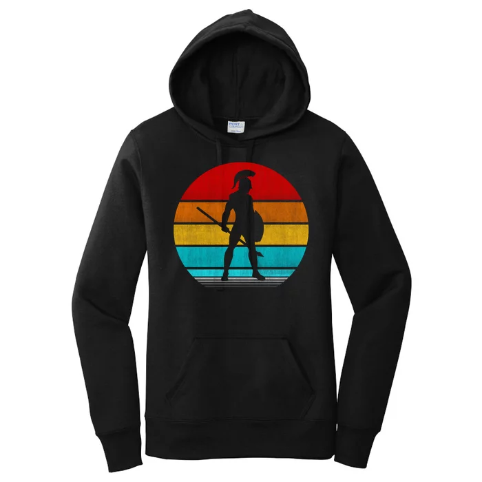 Retro Vintage Spartan Warrior Women's Pullover Hoodie