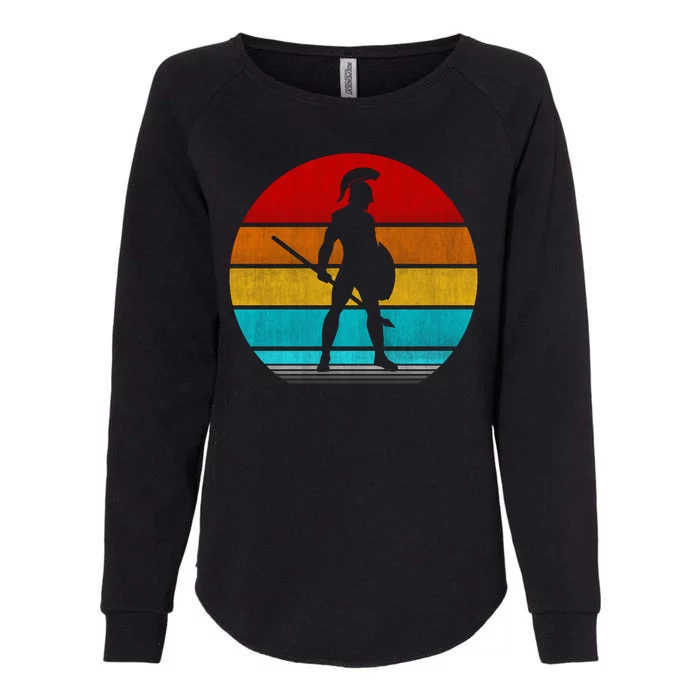 Retro Vintage Spartan Warrior Womens California Wash Sweatshirt