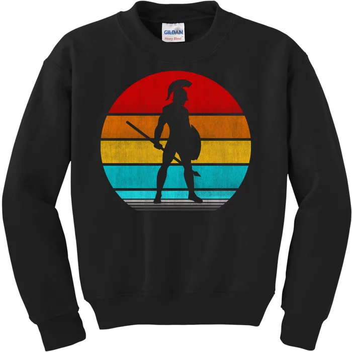 Retro Vintage Spartan Warrior Kids Sweatshirt