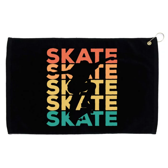 Retro Vintage Skating Gift For Skaters Grommeted Golf Towel