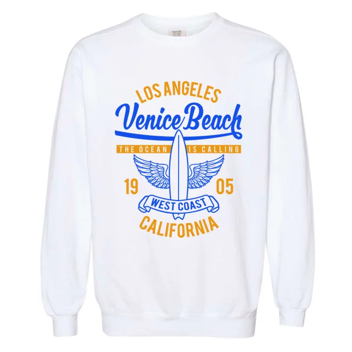 Retro Vintage Surf Venice Beach California Garment-Dyed Sweatshirt