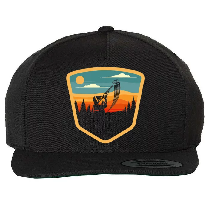 Retro Vintage Sporting Trap Clay Lover Skeet Clay Shooting Wool Snapback Cap