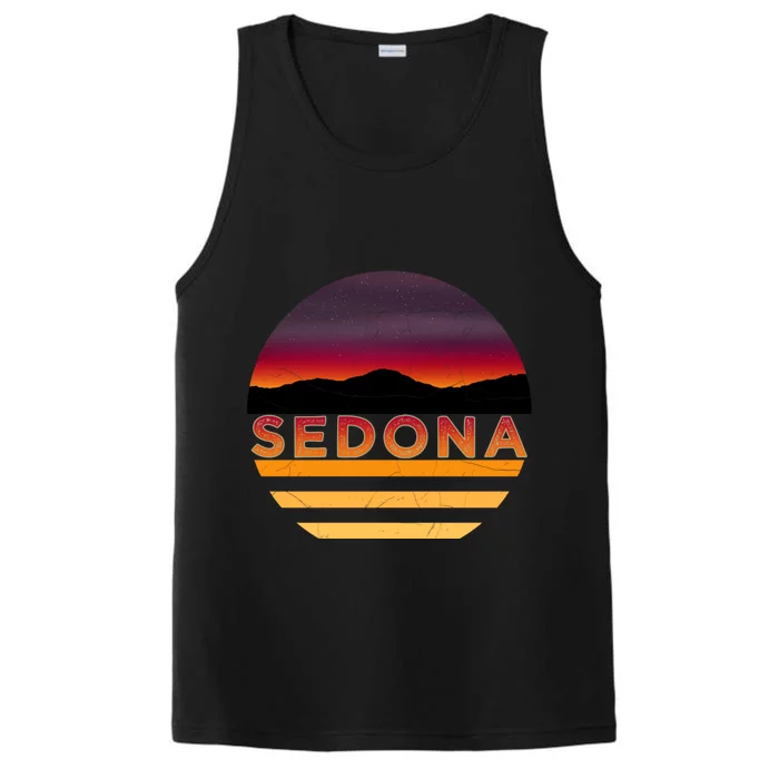 Retro Vintage Sedona Arizona Az Sunset Gift Performance Tank