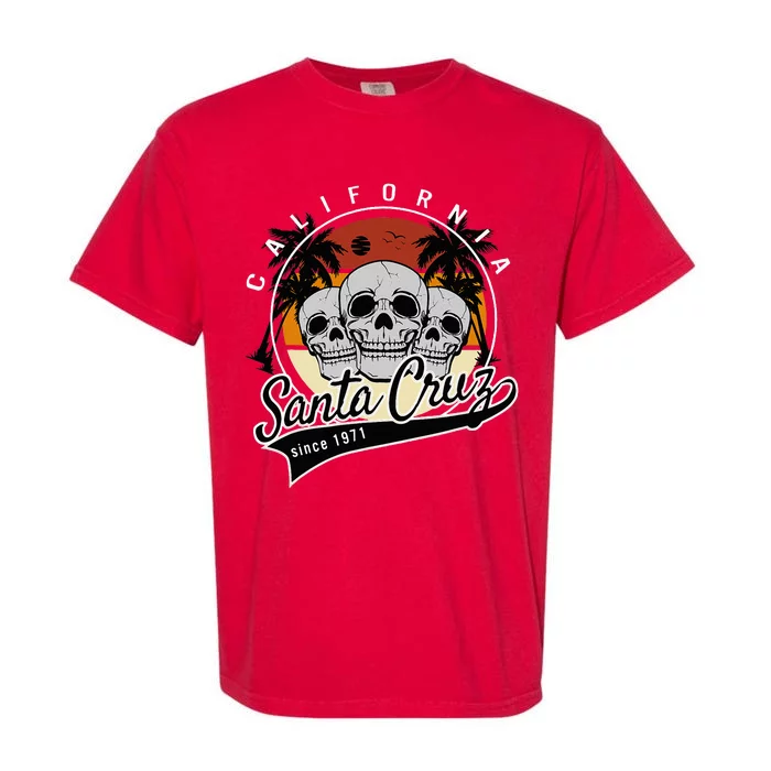 Retro Vintage Santa Cruz California Skull Street Wear Garment-Dyed Heavyweight T-Shirt