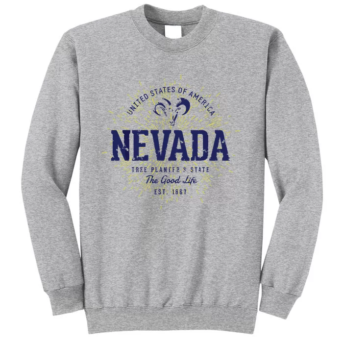 Retro Vintage State Of Nevada Tall Sweatshirt