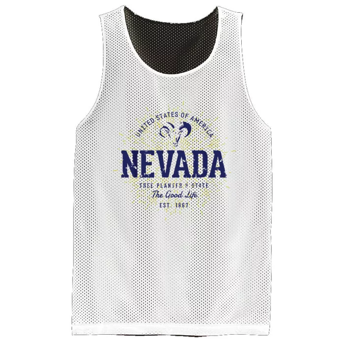 Retro Vintage State Of Nevada Mesh Reversible Basketball Jersey Tank