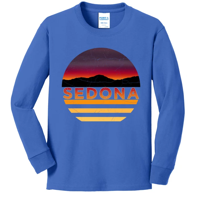 Retro Vintage Sedona Arizona Az Sunset Great Gift Kids Long Sleeve Shirt