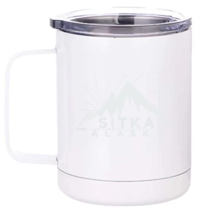 Retro Vintage Sitka Alaska Distressed Front & Back 12oz Stainless Steel Tumbler Cup