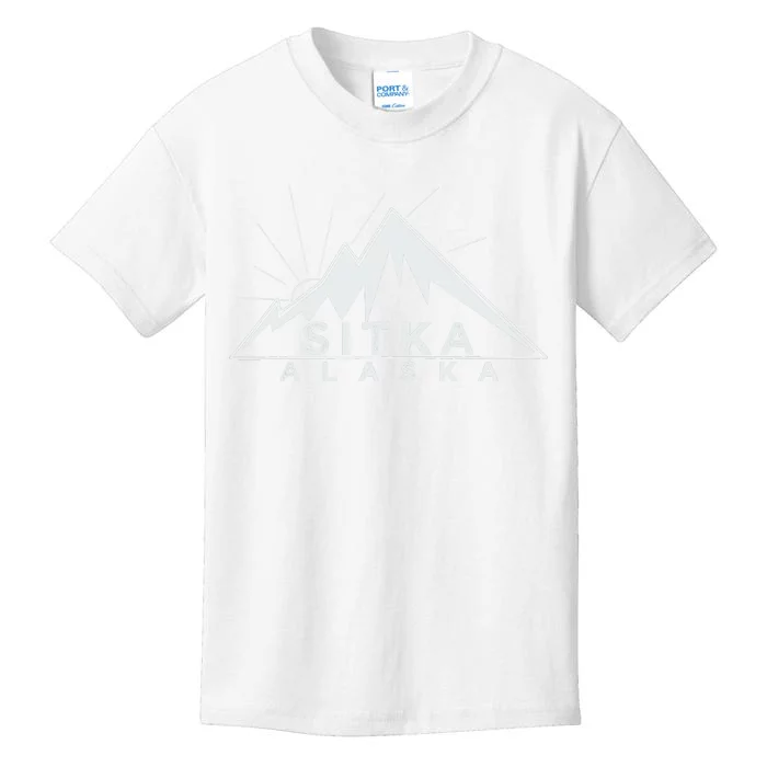 Retro Vintage Sitka Alaska Distressed Kids T-Shirt