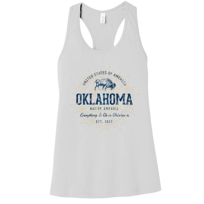 Retro Vintage State Of Oklahoma Women's Racerback Tank