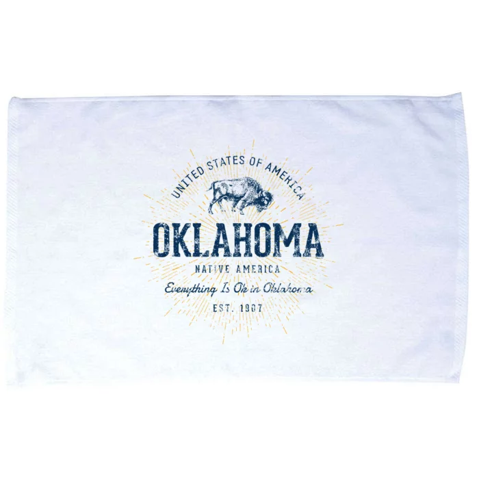 Retro Vintage State Of Oklahoma Microfiber Hand Towel