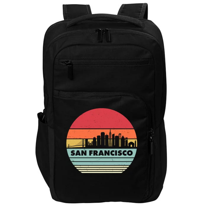 Retro Vintage San Francisco Skyline Emblem Impact Tech Backpack