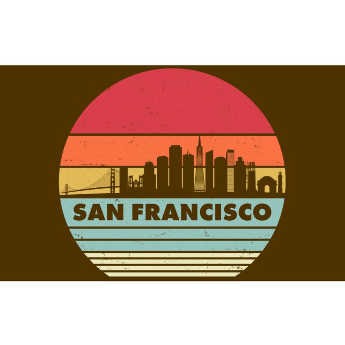 Retro Vintage San Francisco Skyline Emblem Bumper Sticker