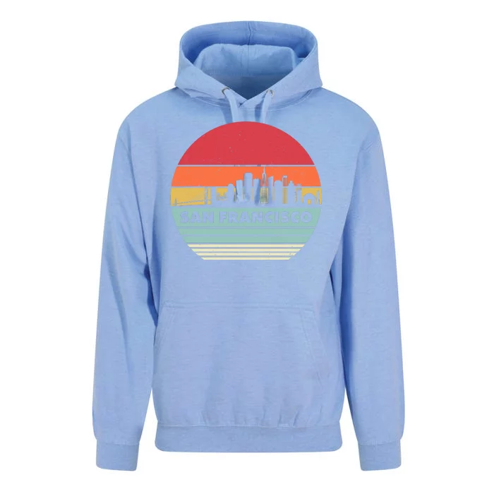 Retro Vintage San Francisco Skyline Emblem Unisex Surf Hoodie