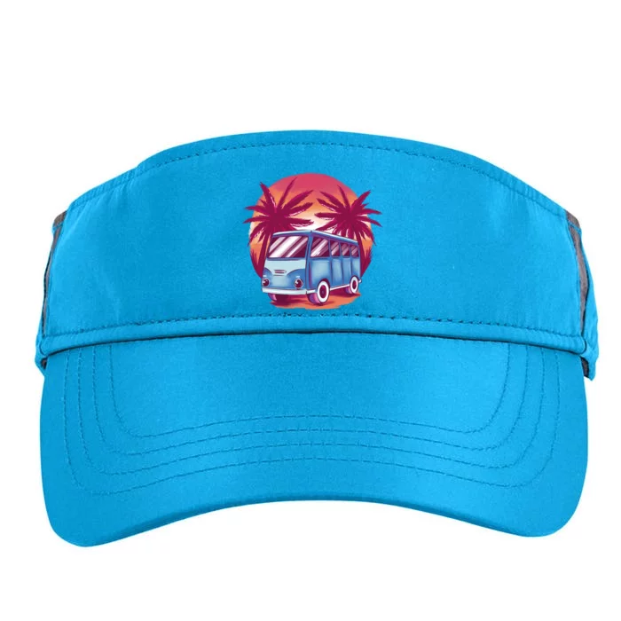 Retro Van Sunset Beach Adult Drive Performance Visor